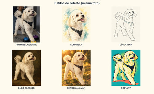 Estilos de retrato de mascota